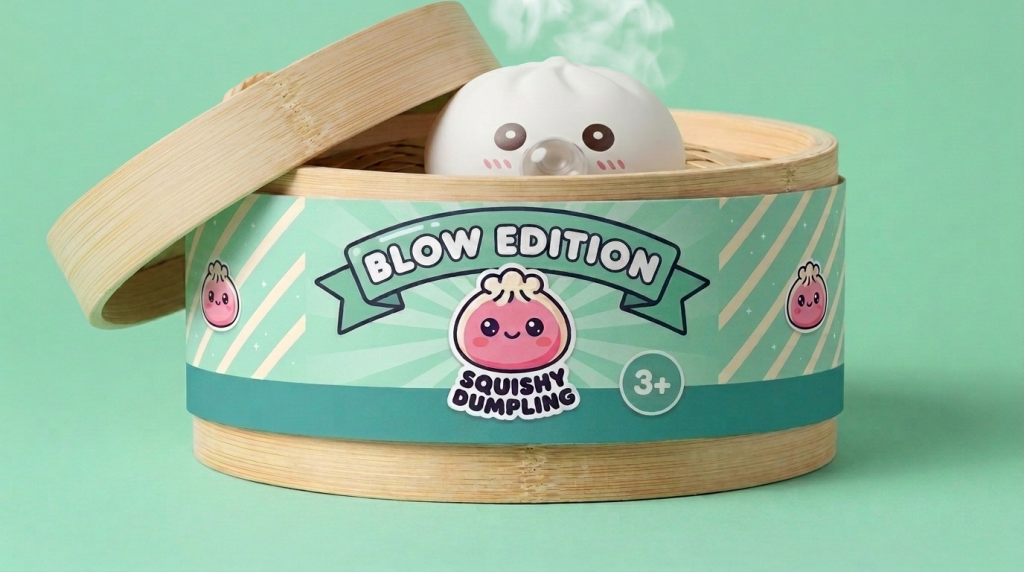 Giant Dumpling Squishy Witte Wolk in het bamboe stoommandje