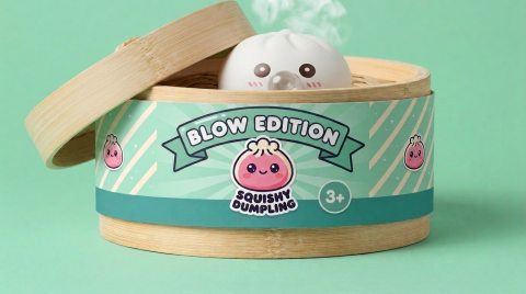 Giant Dumpling Squishy Witte Wolk in het bamboe stoommandje