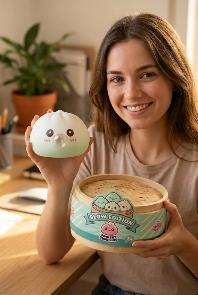 Giant Dumpling Squishy Witte Wolk met zijn doos