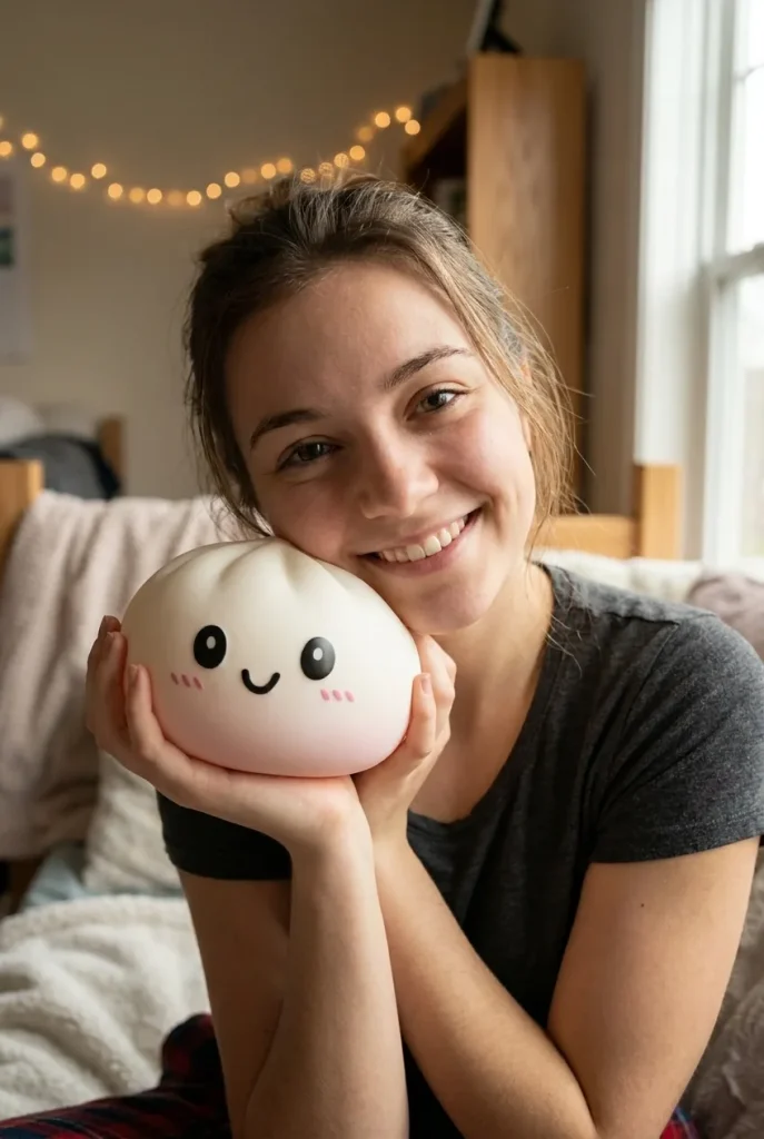 Dumpling Squishy Sneeuwwit met Bamboe Mandje in het dagelijks leven