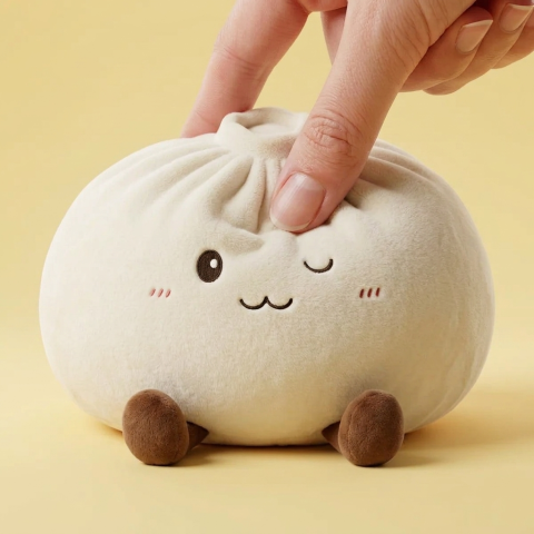 Dumplings Squishy Toy XXL Wit Knuffel-Dumpling tijdens het knijpen, zacht materiaal