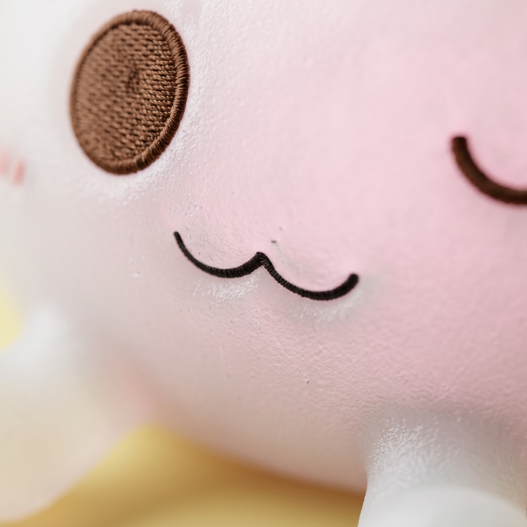 Dumplings Squishy Toy XXL Wit Knuffel-Dumpling — macro-close-up van de textuur