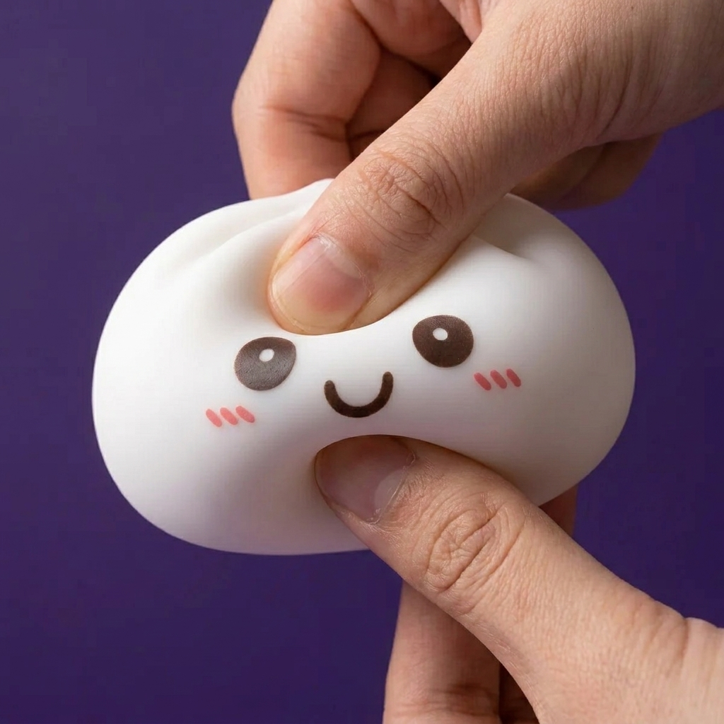 Dumpling Squishy Nachtlampje Maanlicht Wit — slow-rise effect, het schuim vert langzaam terug