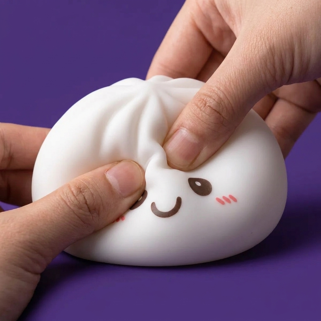 Dumpling Squishy Nachtlampje Maanlicht Wit tijdens het knijpen, zacht materiaal