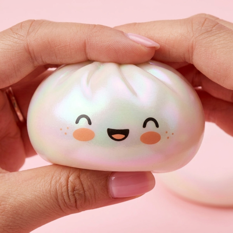 Dumpling Squishy Blanc Wolkwit Editie — slow-rise effect, het schuim vert langzaam terug