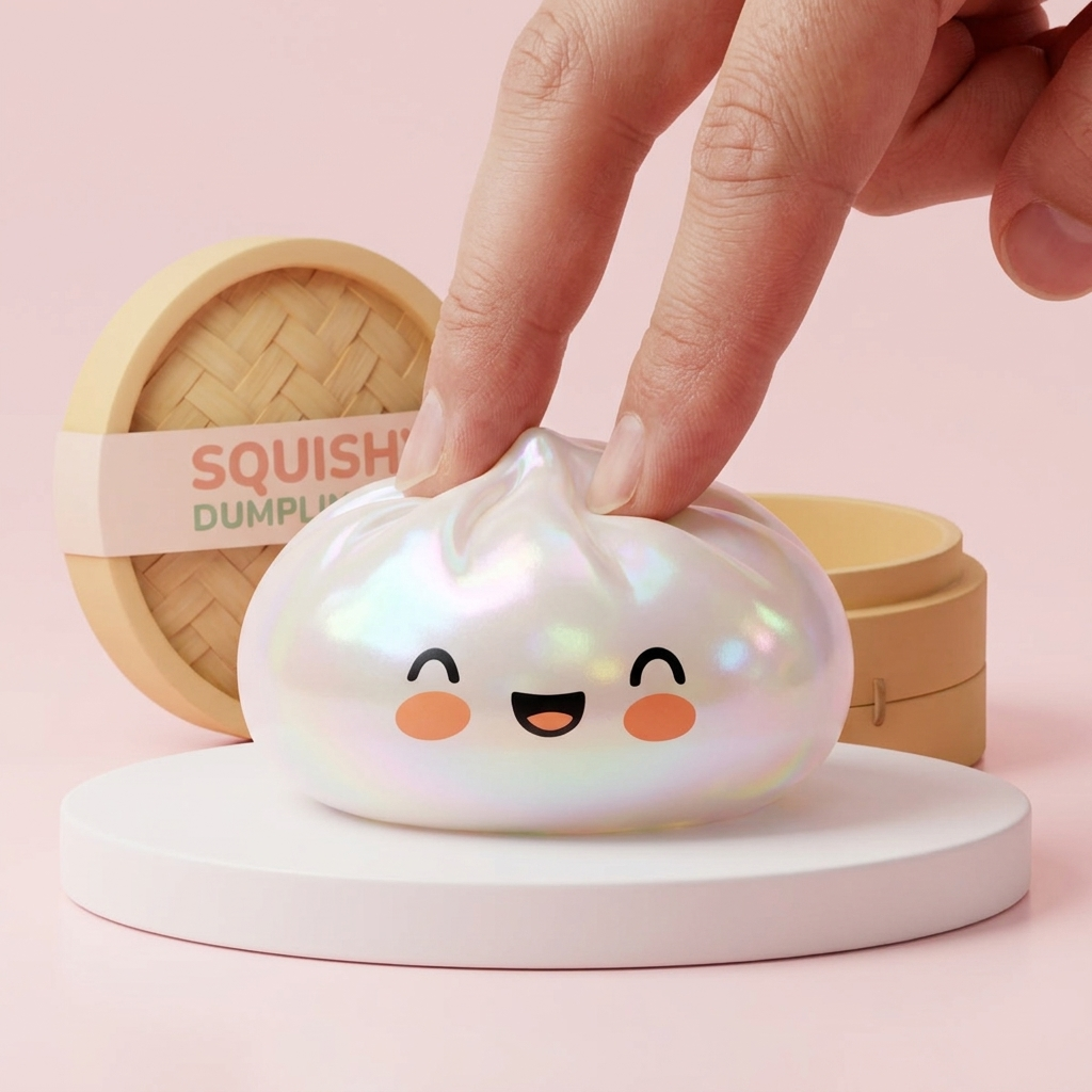 Dumpling Squishy Blanc Wolkwit Editie tijdens het knijpen, zacht materiaal