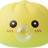 Jumbo Dumpling Squishy Geel met Bamboe Mandje tijdens het knijpen, zacht materiaal