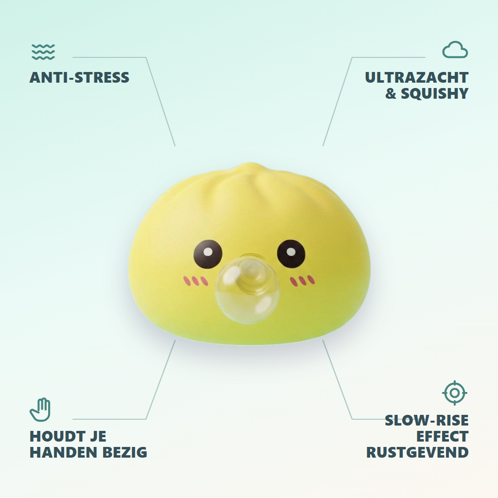 Jumbo Dumpling Squishy Geel met Bamboe Mandje — zijn voordelen