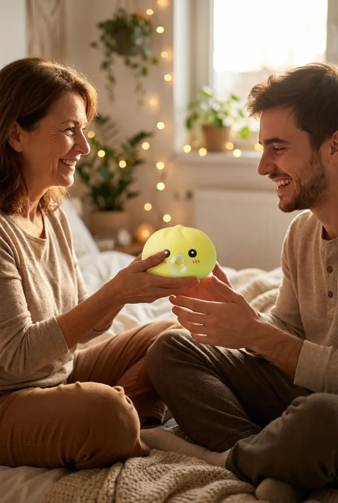 Jumbo Dumpling Squishy Geel met Bamboe Mandje als cadeau-idee