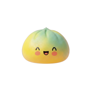 Squishy Dumpling Yellow Fade Zonsondergang tijdens het knijpen, zacht materiaal
