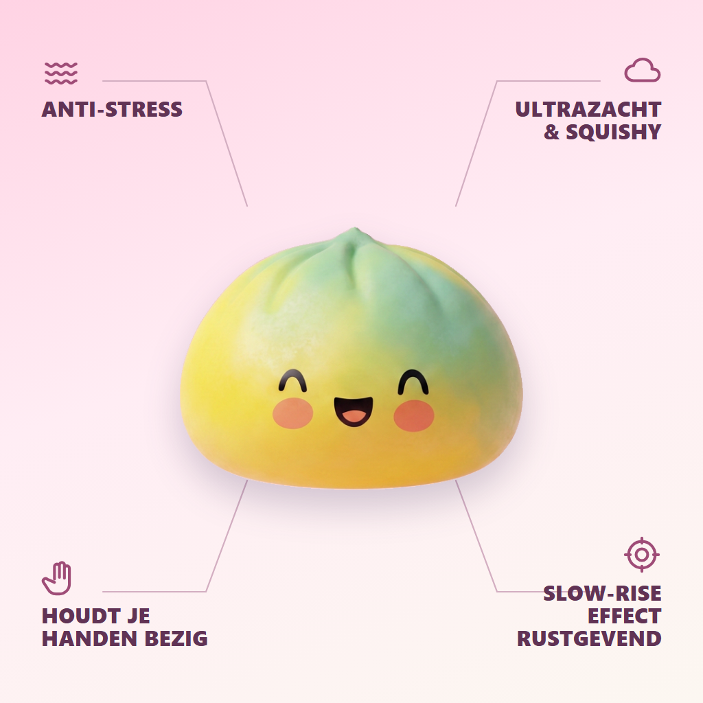 Squishy Dumpling Yellow Fade Zonsondergang — zijn voordelen