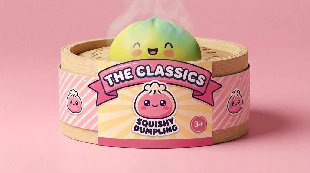 Squishy Dumpling Yellow Fade Zonsondergang in het bamboe stoommandje