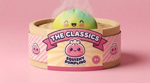 Squishy Dumpling Yellow Fade Zonsondergang in het bamboe stoommandje