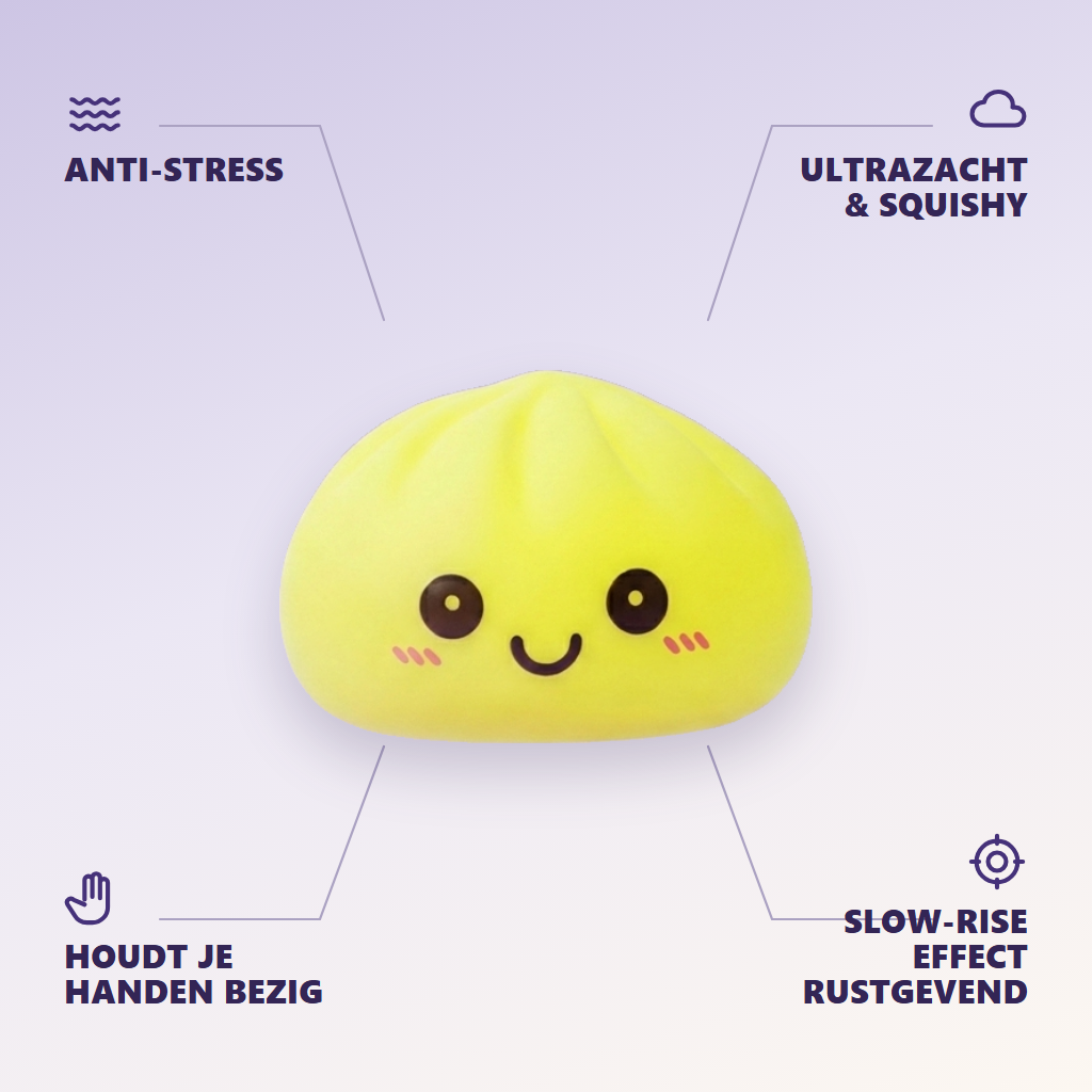 Dumpling Squishy Nachtlampje Zonnig Geel — zijn voordelen