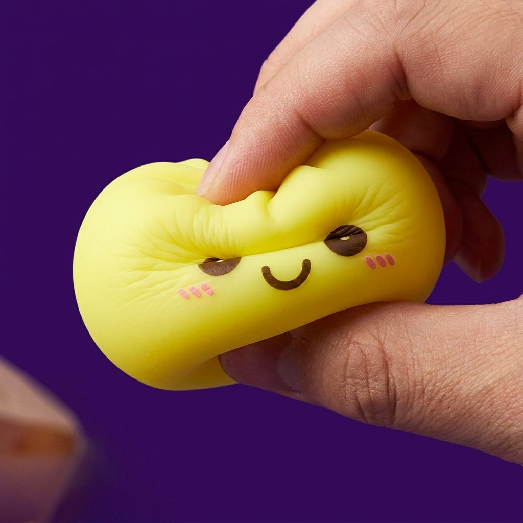 Dumpling Squishy Nachtlampje Zonnig Geel — slow-rise effect, het schuim vert langzaam terug