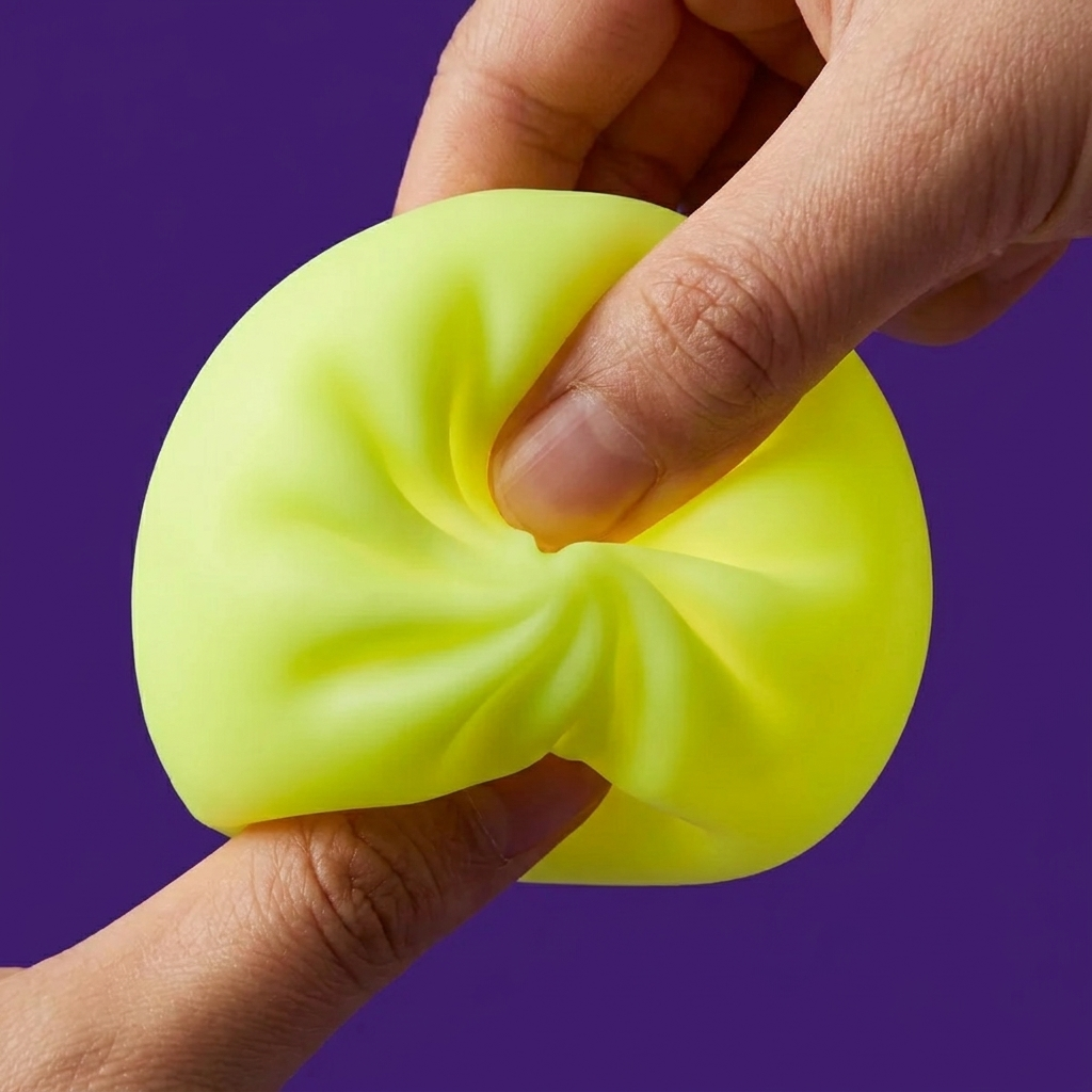 Dumpling Squishy Nachtlampje Zonnig Geel tijdens het knijpen, zacht materiaal