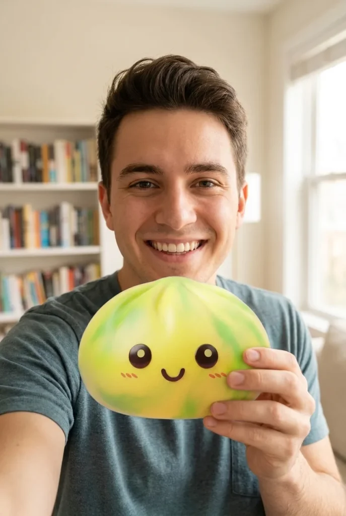 Tie Dye Dumpling Squishy Citroengeel in het dagelijks leven