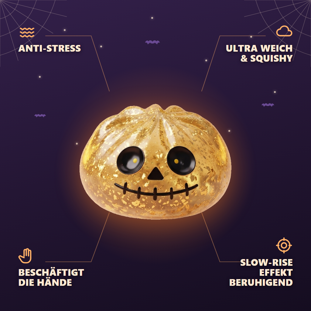 Dumpling Squishy Zombie Halloween Glitter Goud — zijn voordelen