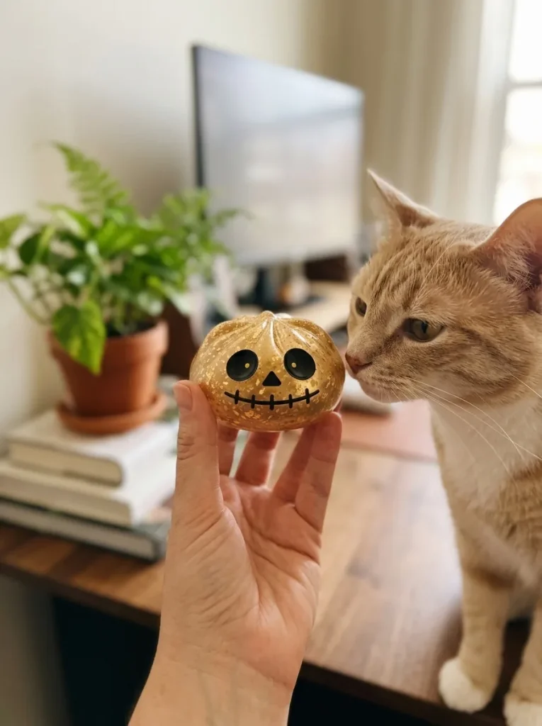 Dumpling Squishy Zombie Halloween Glitter Goud met een knuffel