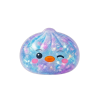 Dumpling Squishy Pinguïn Blauw Galaxy tijdens het knijpen, zacht materiaal