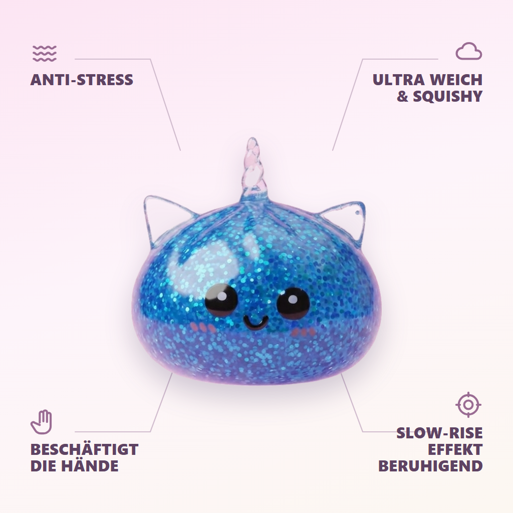 Dumpling Squishy Eenhoorn Glitter Blauw — zijn voordelen