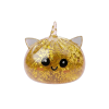 Glitter Dumpling Squishy Eenhoorn Goud tijdens het knijpen, zacht materiaal