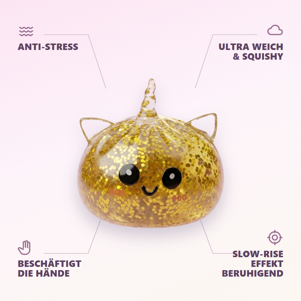 Glitter Dumpling Squishy Eenhoorn Goud — zijn voordelen