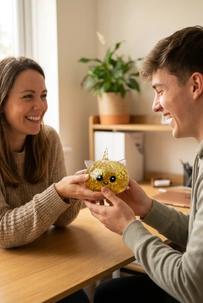 Glitter Dumpling Squishy Eenhoorn Goud als cadeau-idee
