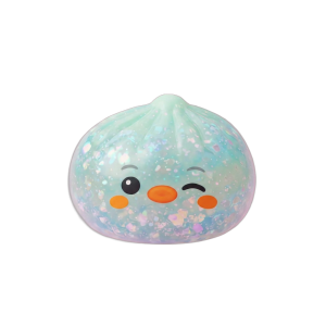 Dumpling Squishy Pinguïn IJzig Mintgroen tijdens het knijpen, zacht materiaal