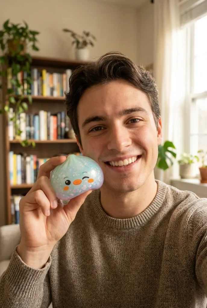Dumpling Squishy Pinguïn IJzig Mintgroen in het dagelijks leven