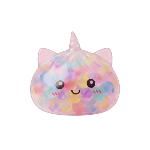 Squishy Dumpling Unicorn Bubble Pastel Multicolor tijdens het knijpen, zacht materiaal