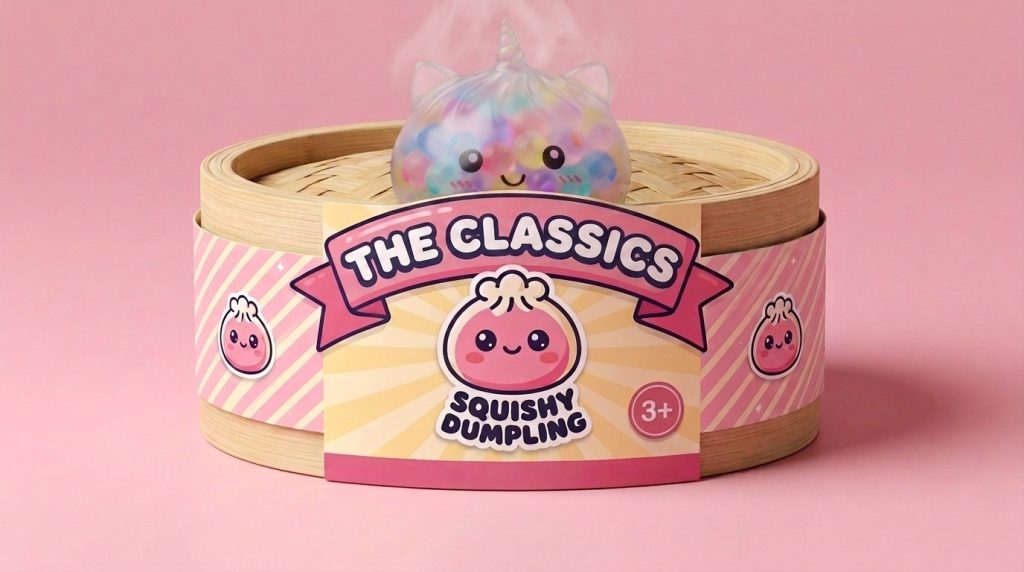 Squishy Dumpling Unicorn Bubble Pastel Multicolor in het bamboe stoommandje