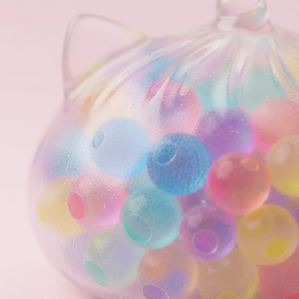 Squishy Dumpling Unicorn Bubble Pastel Multicolor — macro-close-up van de textuur