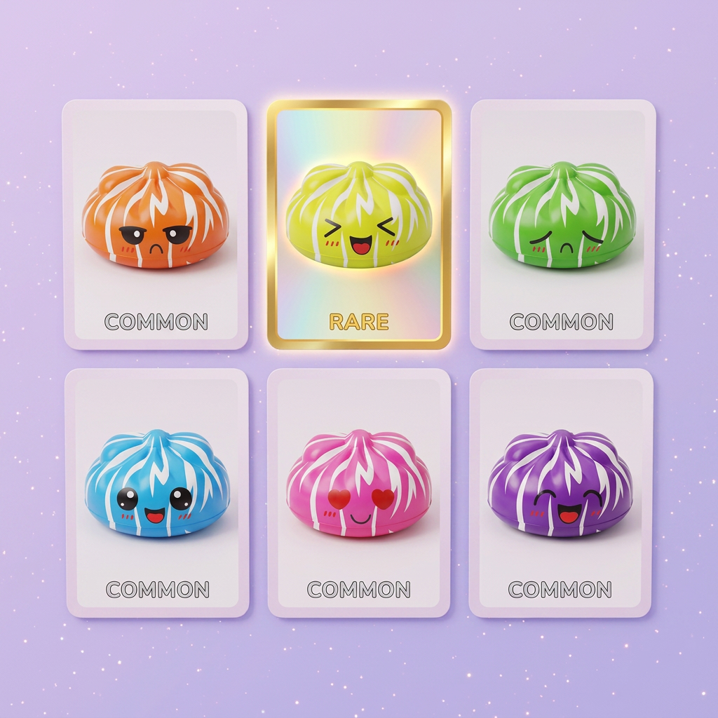 Squishy Dumpling Mystery Happy Faces tijdens het knijpen, zacht materiaal