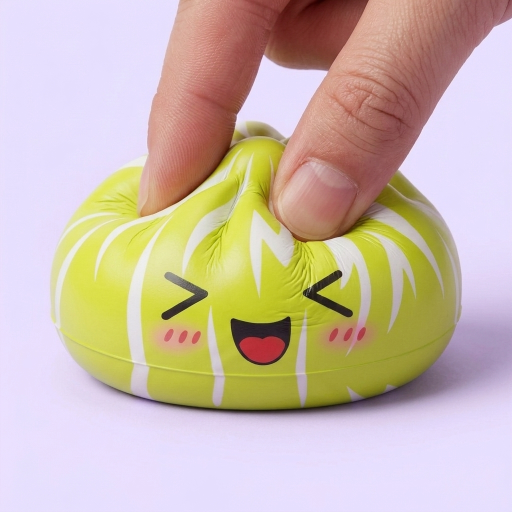 Squishy Dumpling Mystery Happy Faces tijdens het knijpen, zacht materiaal
