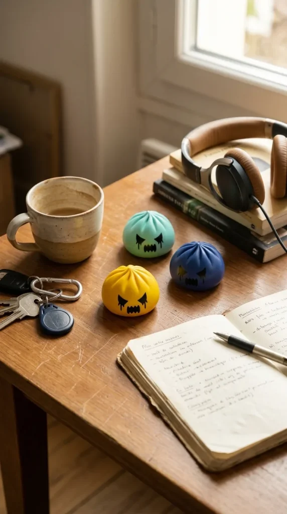 Squishy Dumpling Spook Mystery op het bureau