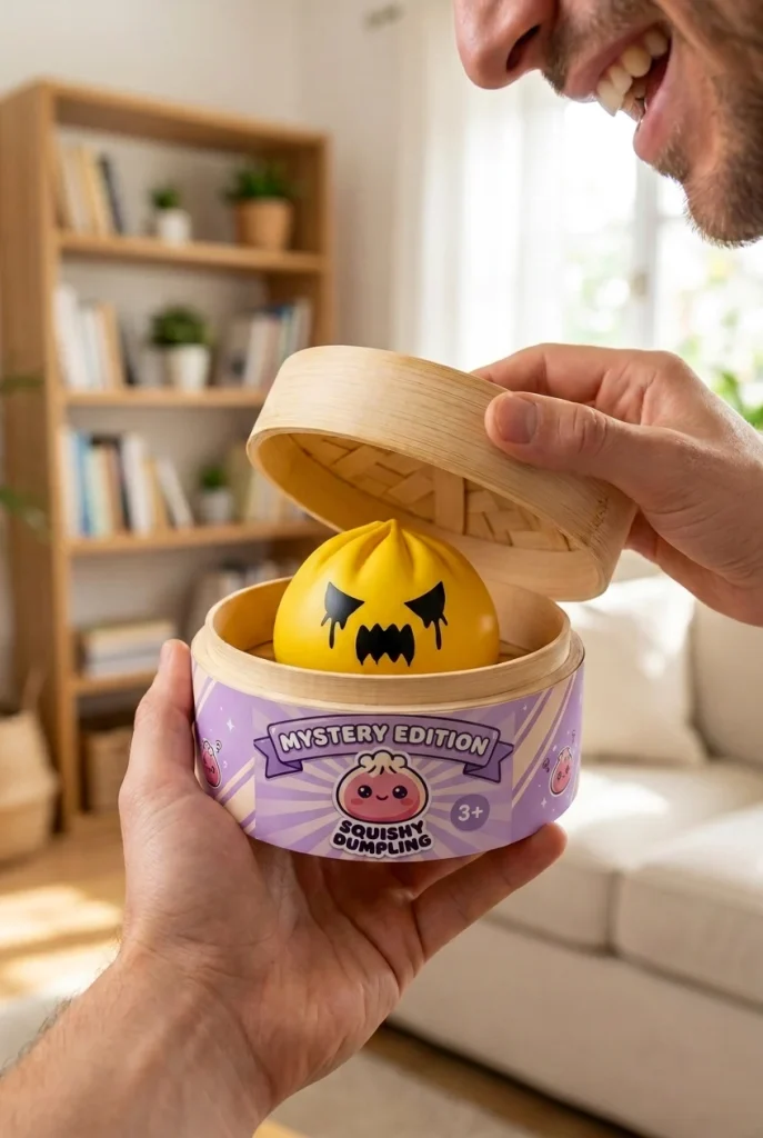 Squishy Dumpling Spook Mystery tijdens het uitpakken