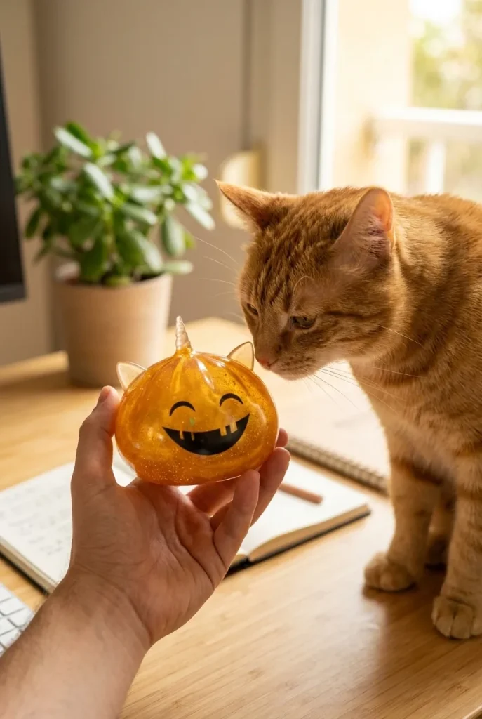 Squishy Dumpling Mystery Halloween Unicorn Gehoornd met een knuffel