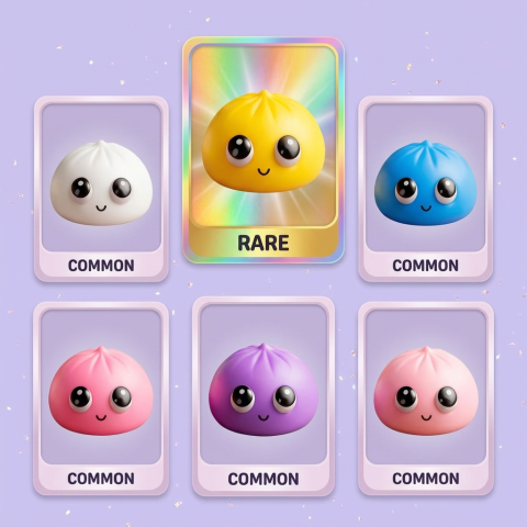 Dumpling Squishy Mystery Pop Grote Ogen tijdens het knijpen, zacht materiaal