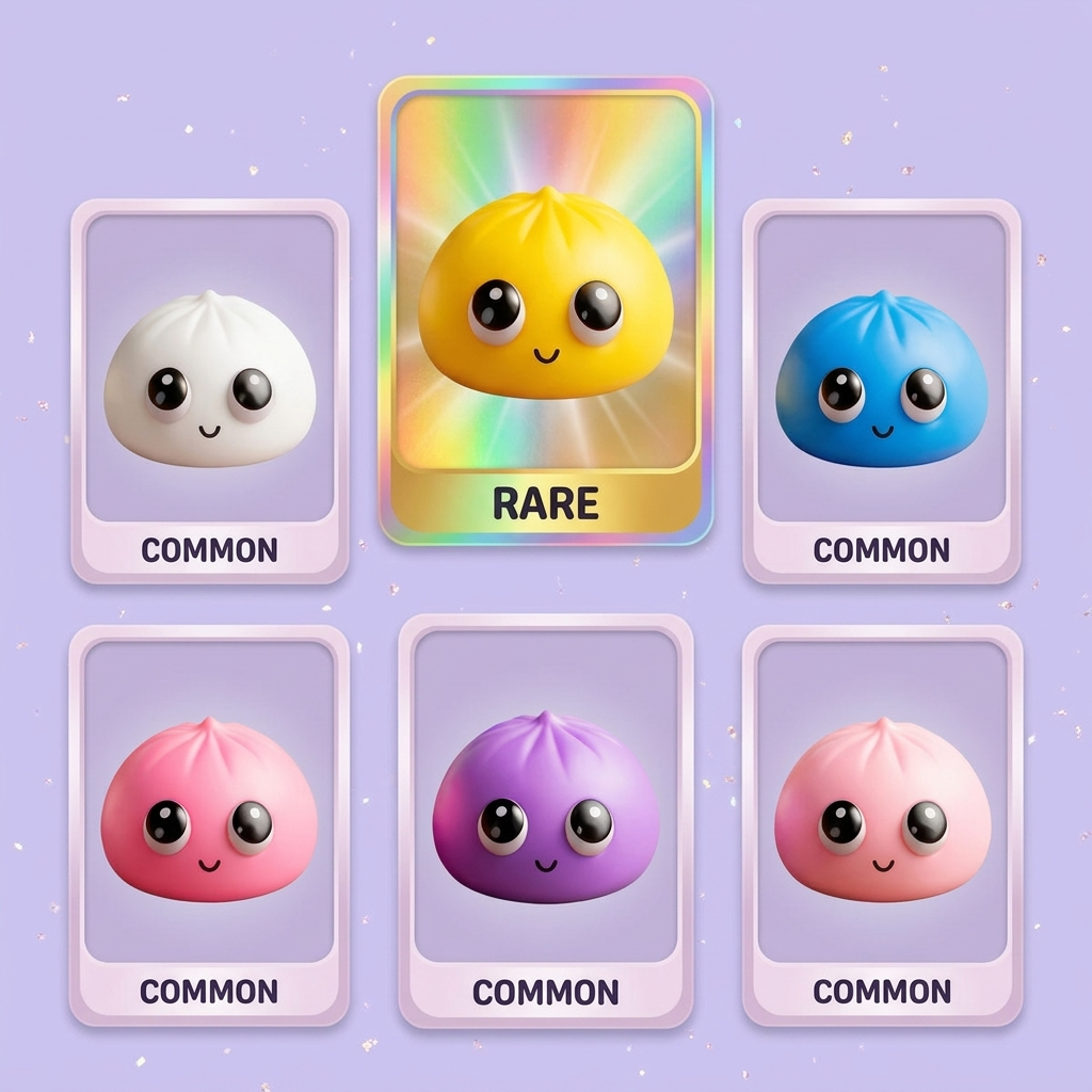 Dumpling Squishy Mystery Pop Grote Ogen tijdens het knijpen, zacht materiaal