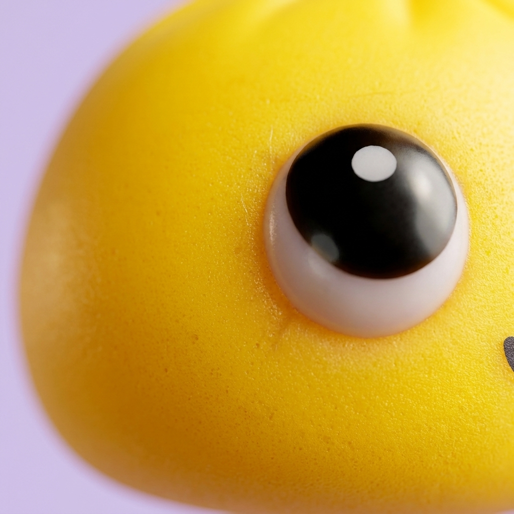 Dumpling Squishy Mystery Pop Grote Ogen — macro-close-up van de textuur