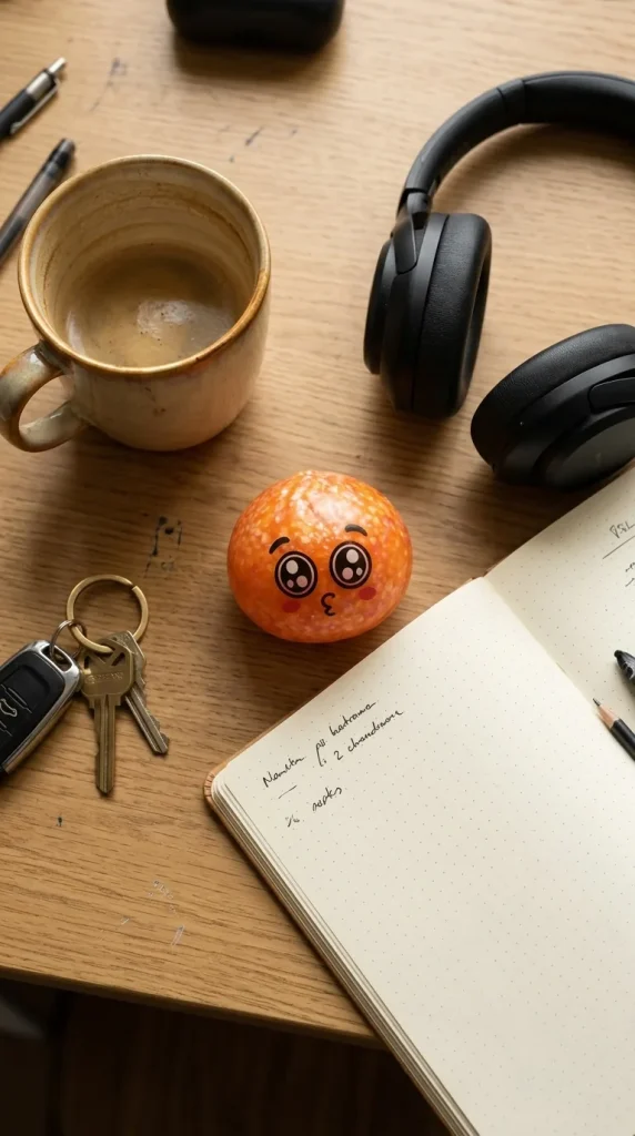 Squishy Dumpling Mystery Puppy Eyed Glitterhuid op het bureau