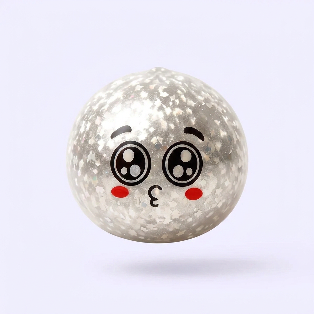 Squishy Dumpling Mystery Puppy Eyed Glitterhuid tijdens het knijpen, zacht materiaal