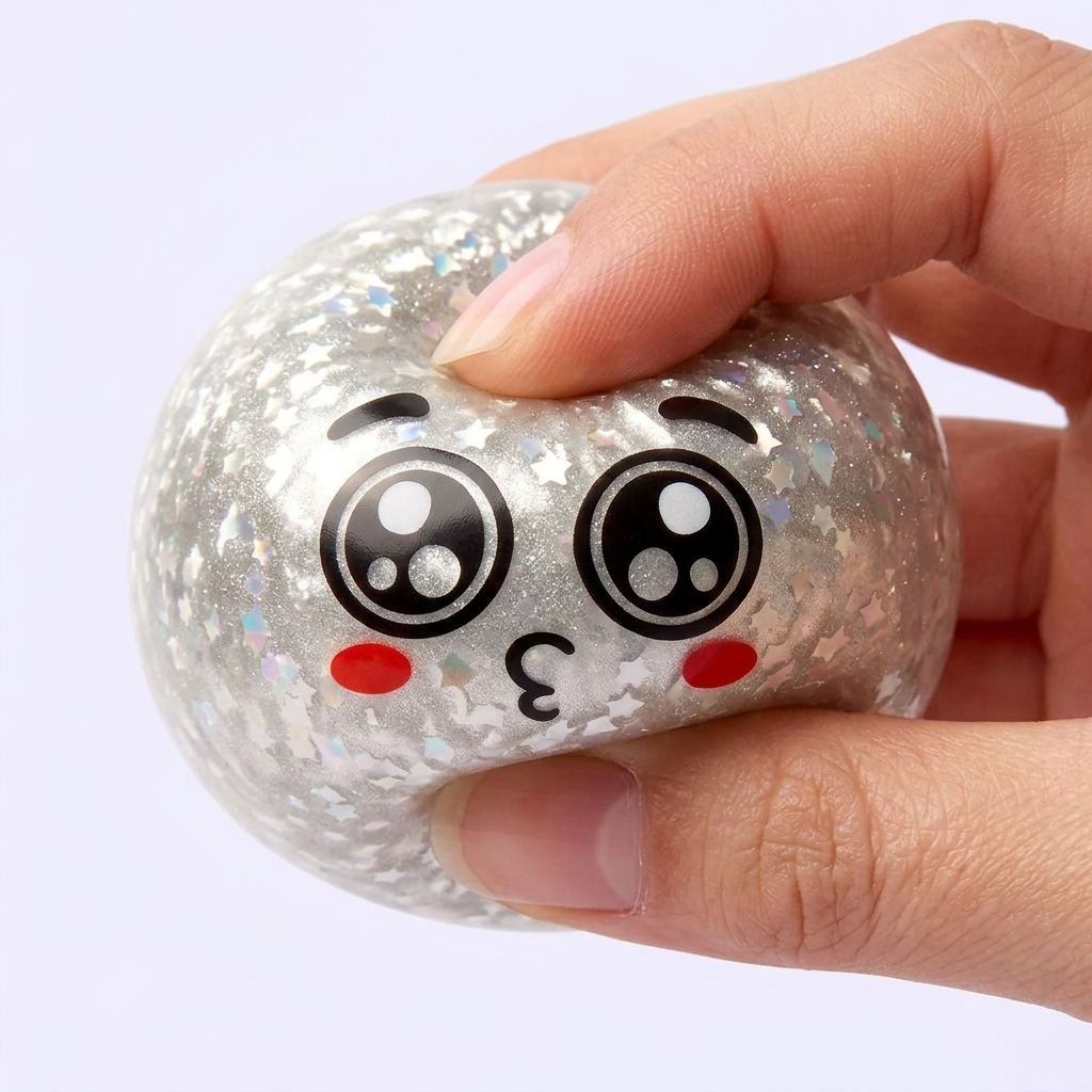Squishy Dumpling Mystery Puppy Eyed Glitterhuid — slow-rise effect, het schuim vert langzaam terug