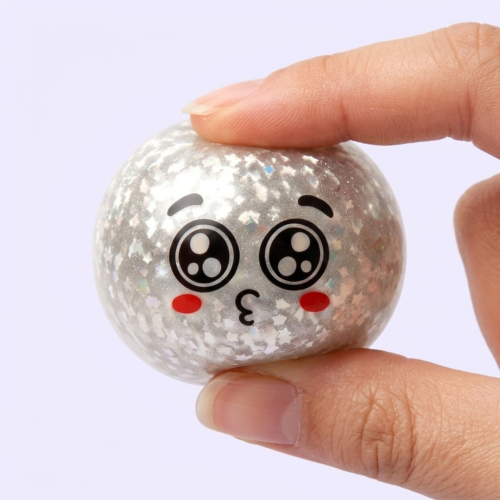 Squishy Dumpling Mystery Puppy Eyed Glitterhuid tijdens het knijpen, zacht materiaal