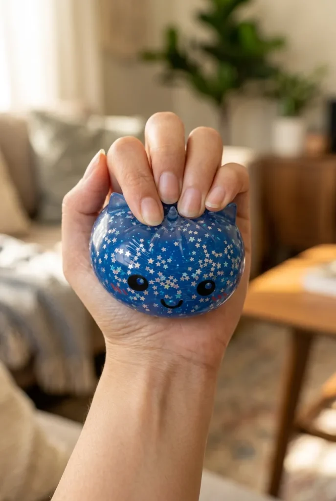 Squishy Dumpling Eenhoorn Mystery Glitter tijdens het knijpen