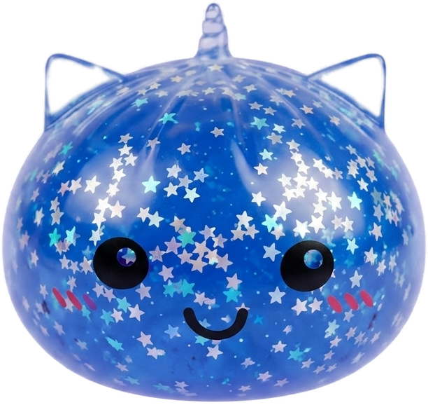 Squishy Dumpling Eenhoorn Mystery Glitter tijdens het knijpen, zacht materiaal