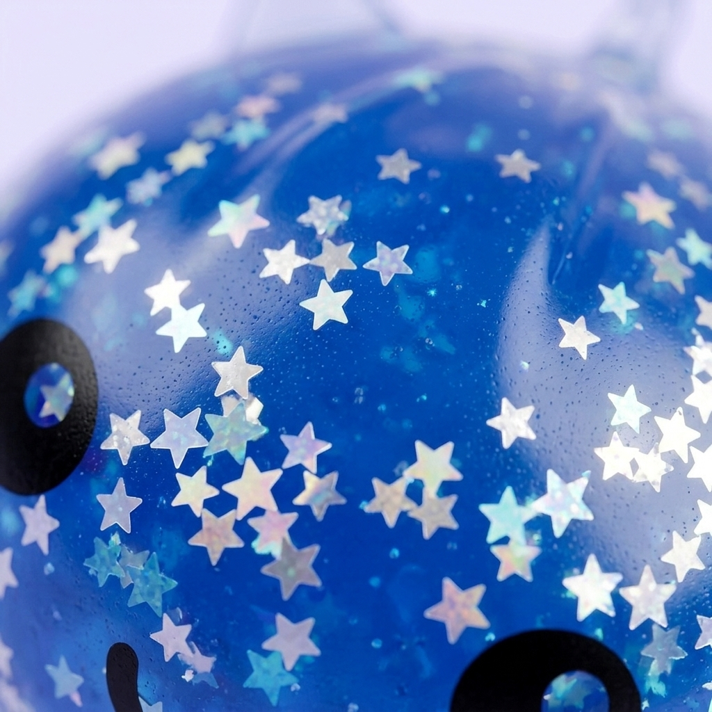 Squishy Dumpling Eenhoorn Mystery Glitter — macro-close-up van de textuur