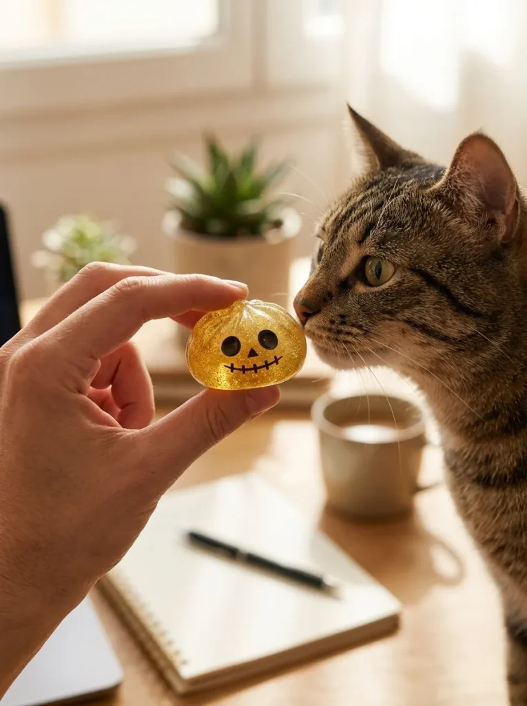 Squishy Dumpling Vampire Mystery Bloedrood met een knuffel