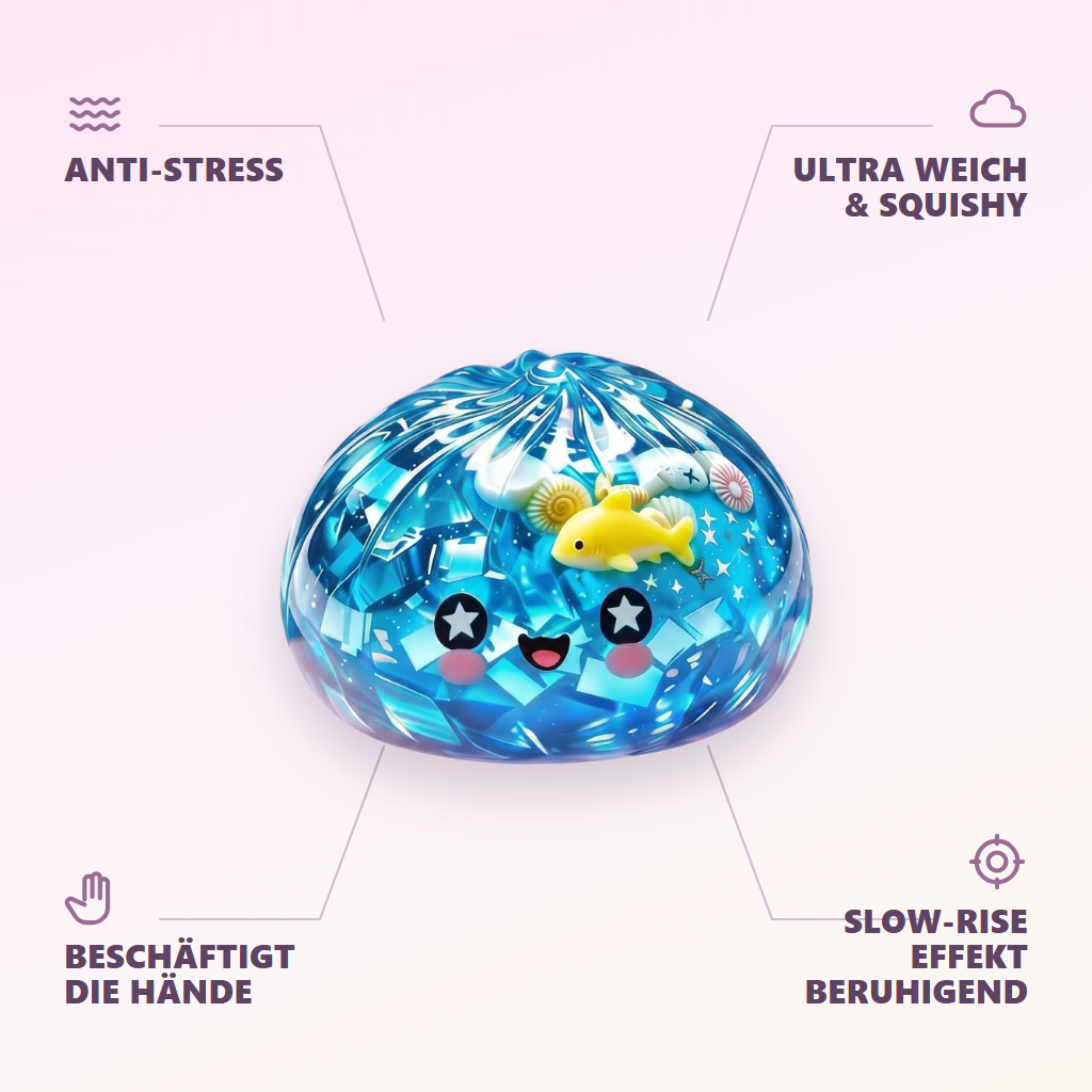 Squishy Dumpling Glitter Ocean Koraalrif — zijn voordelen